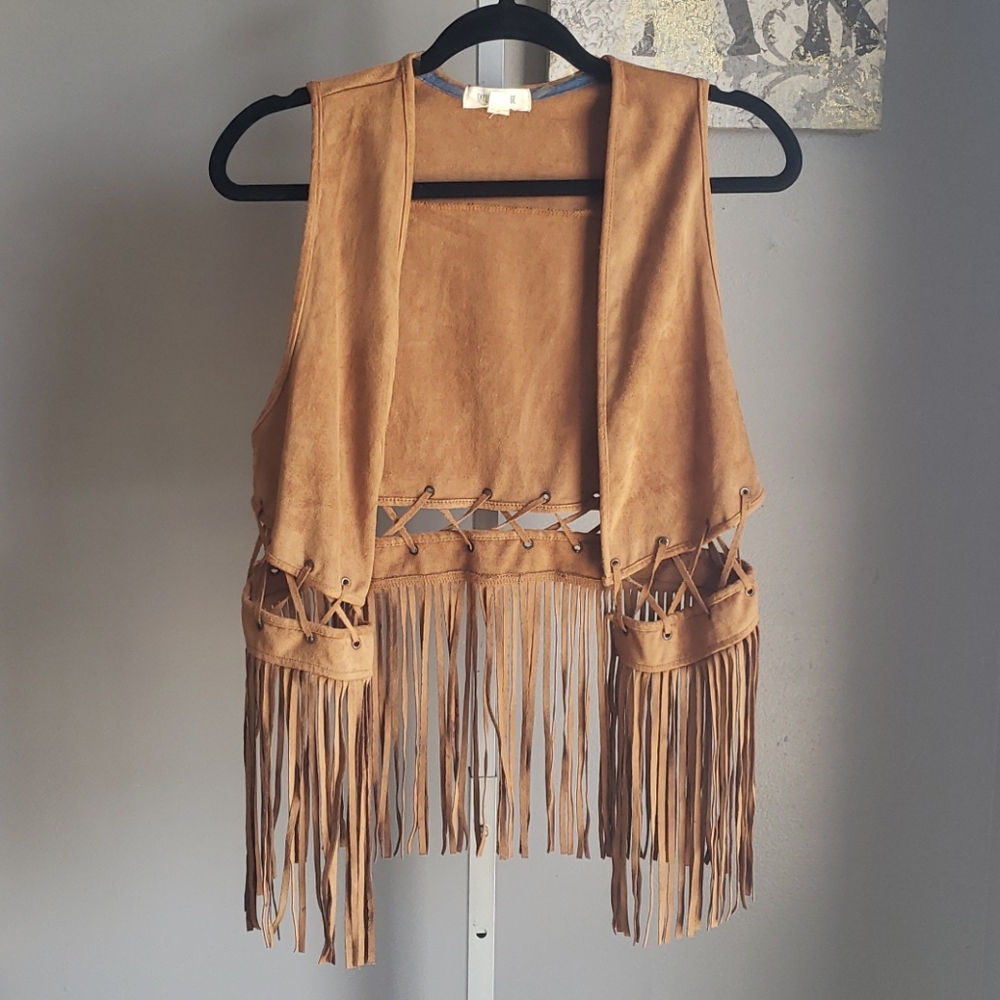 Taylor&Sage Suede Fringe Festival Vest
